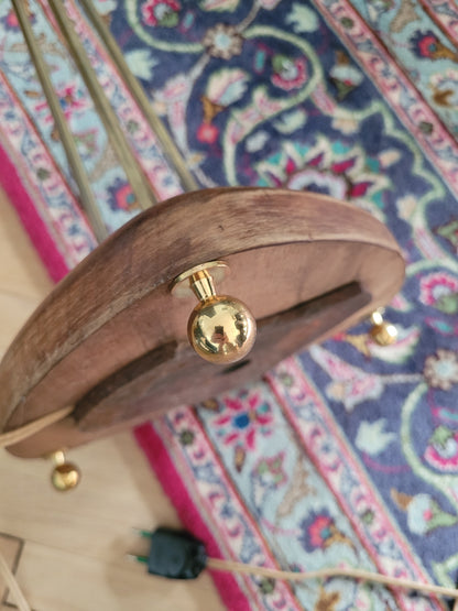 Lampadaire 3 feux années 30 abat-jour colorés- Ref 803