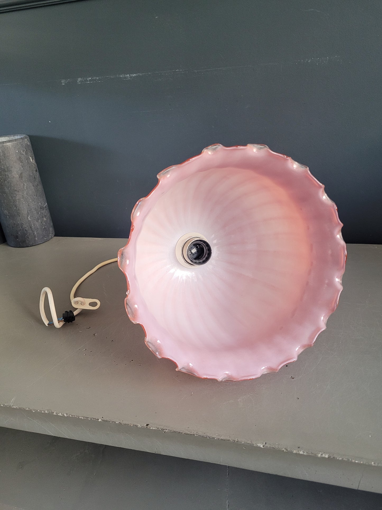 Suspension tulipe bicolore en verre - Ref 887