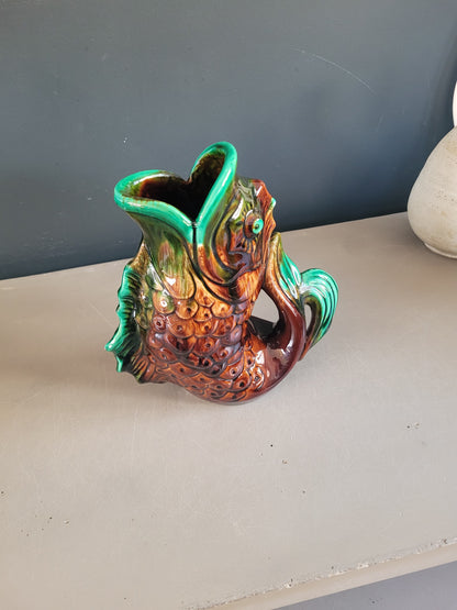 Pichet poisson ancien en céramique- Ref 776