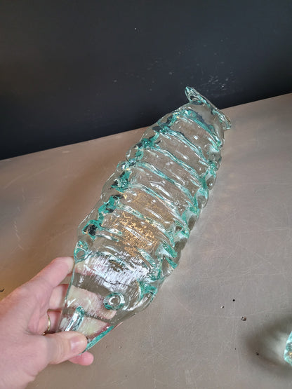 Paire de plats à sushis en verre pressé- Ref 749