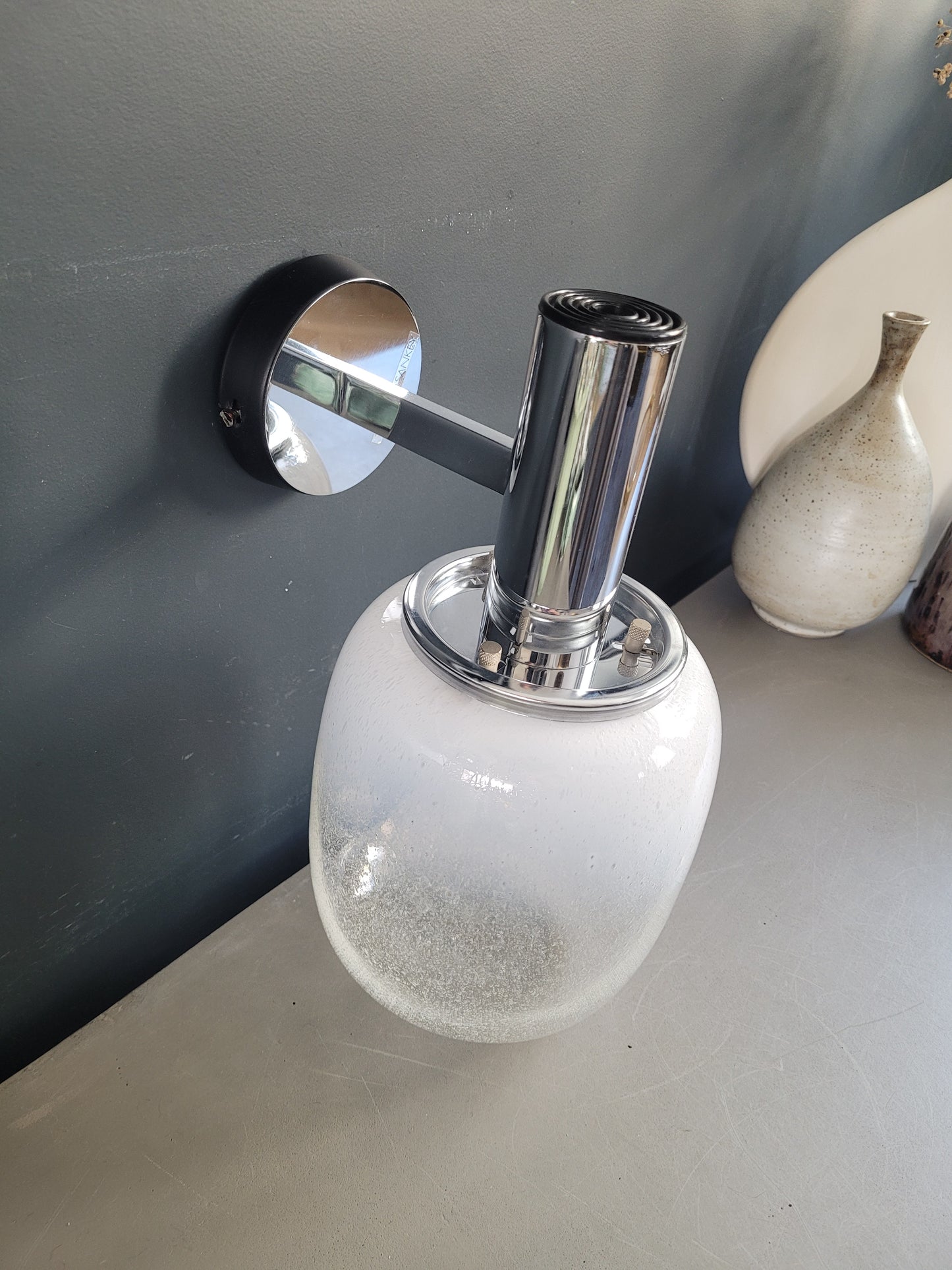 Applique Targetti Sankey globe en verre bullé bicolore - Ref 856