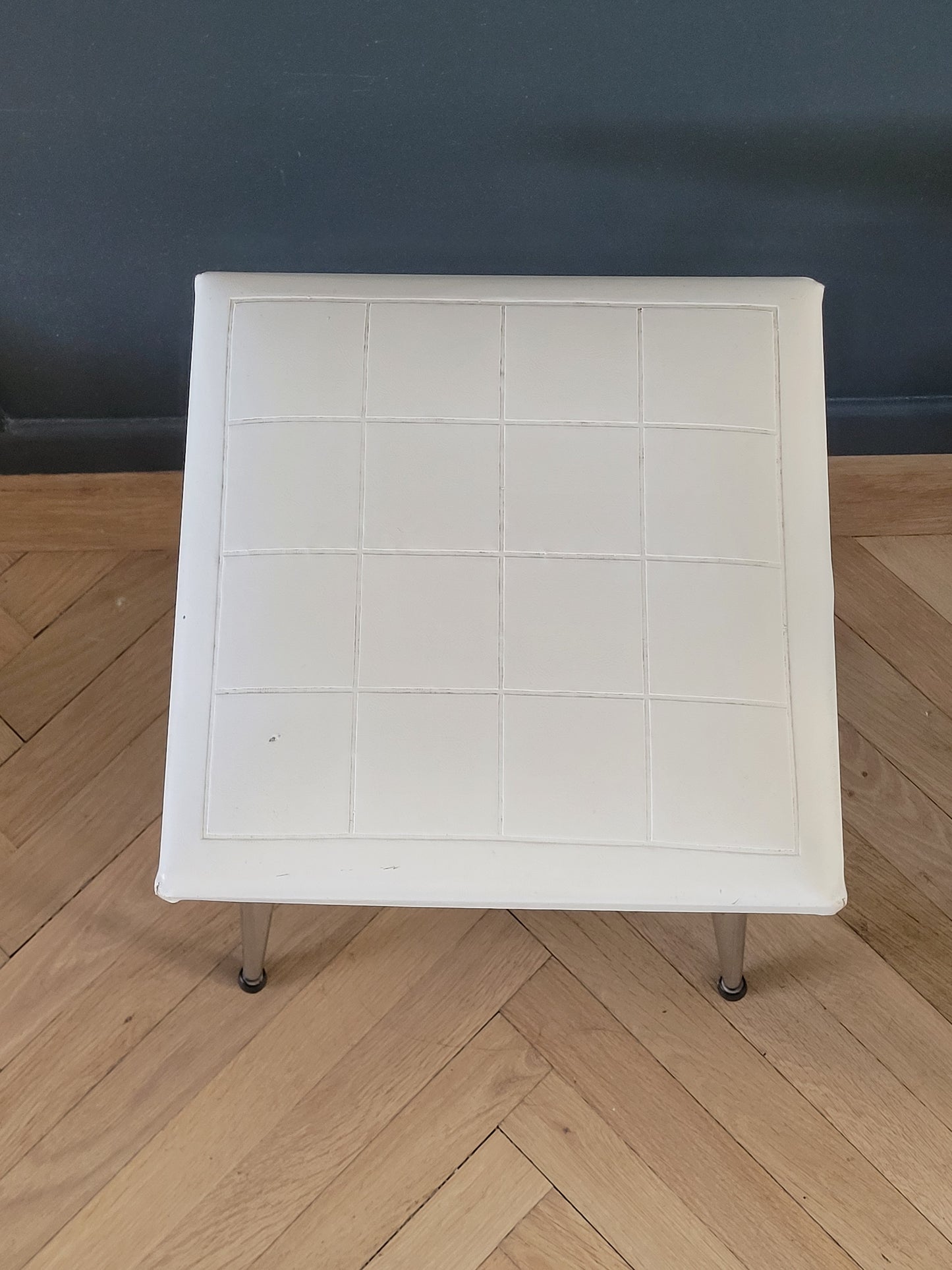 Tabouret vintage en Skaï et chrome- Ref 1017