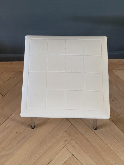 Tabouret vintage en Skaï et chrome- Ref 1017