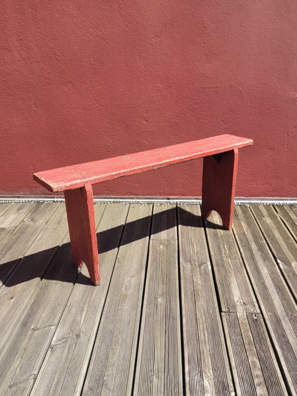 Banc ancien en bois peint en rouge - Ref 1261