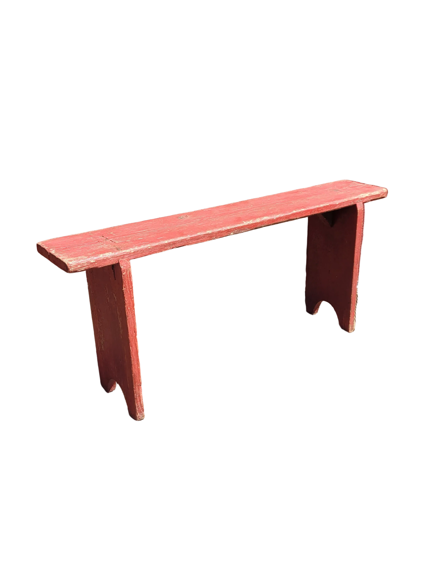 Banc ancien en bois peint en rouge - Ref 1261