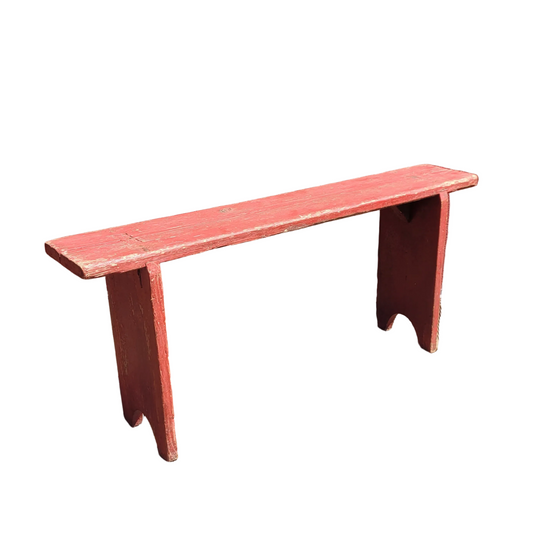 Banc ancien en bois peint en rouge - Ref 1261