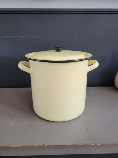 Faitout en tôle émaillée jaune - Ref 1013