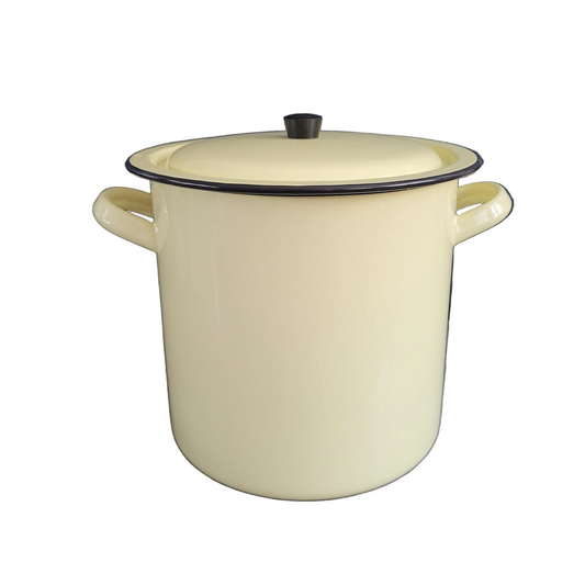 Faitout en tôle émaillée jaune - Ref 1013