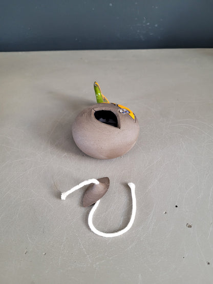 Lampe à huile en céramique émaillée- Ref 451