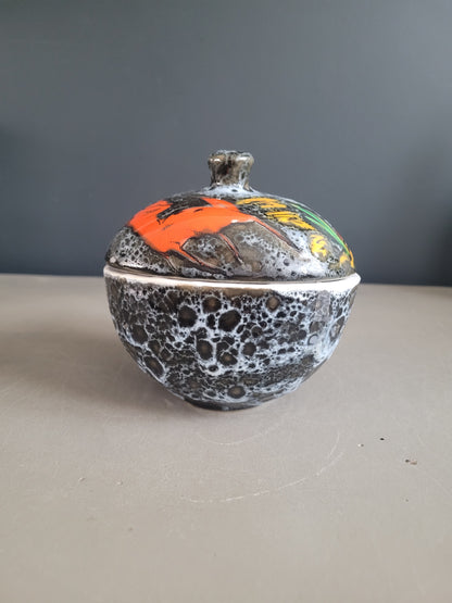 Bonbonnière Vallauris en céramique émaillée façon fat lava - Ref 395