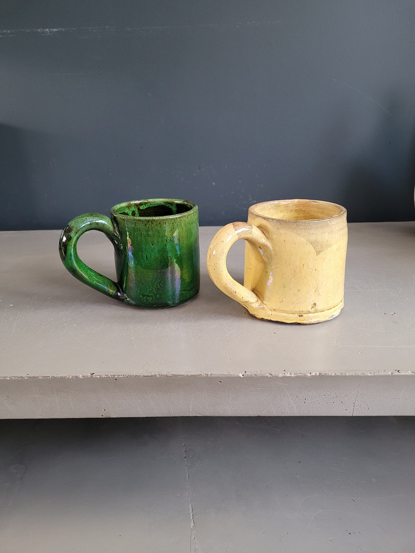 Paire de mugs en terre cuite - Meyssac Corrèze- Ref 492