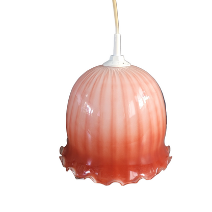Suspension tulipe bicolore en verre - Ref 887