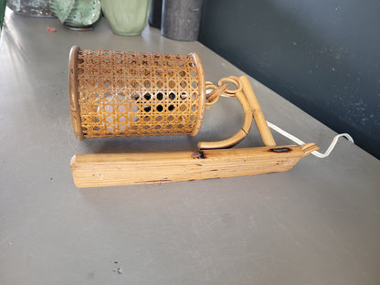 Applique vintage en bambou et cannage - Ref 878