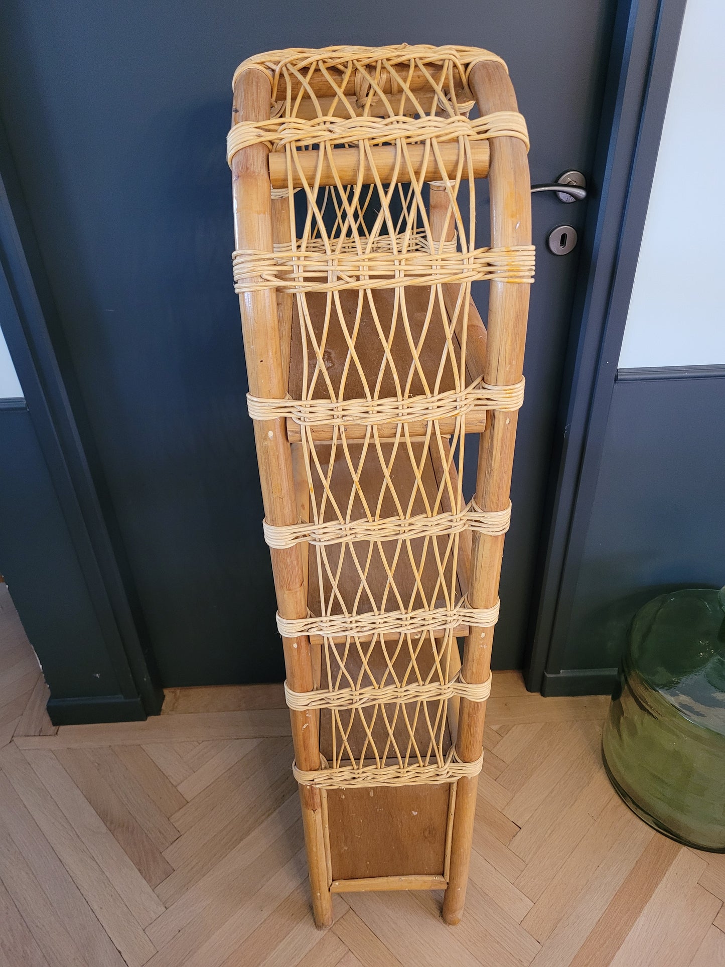 Étagère vintage en bambou et rotin - Ref 691