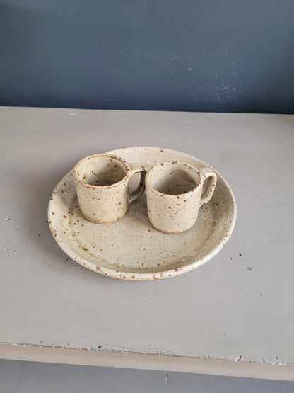 Ensemble tasses + assiette en Grès Migeon La Borne - Ref 409