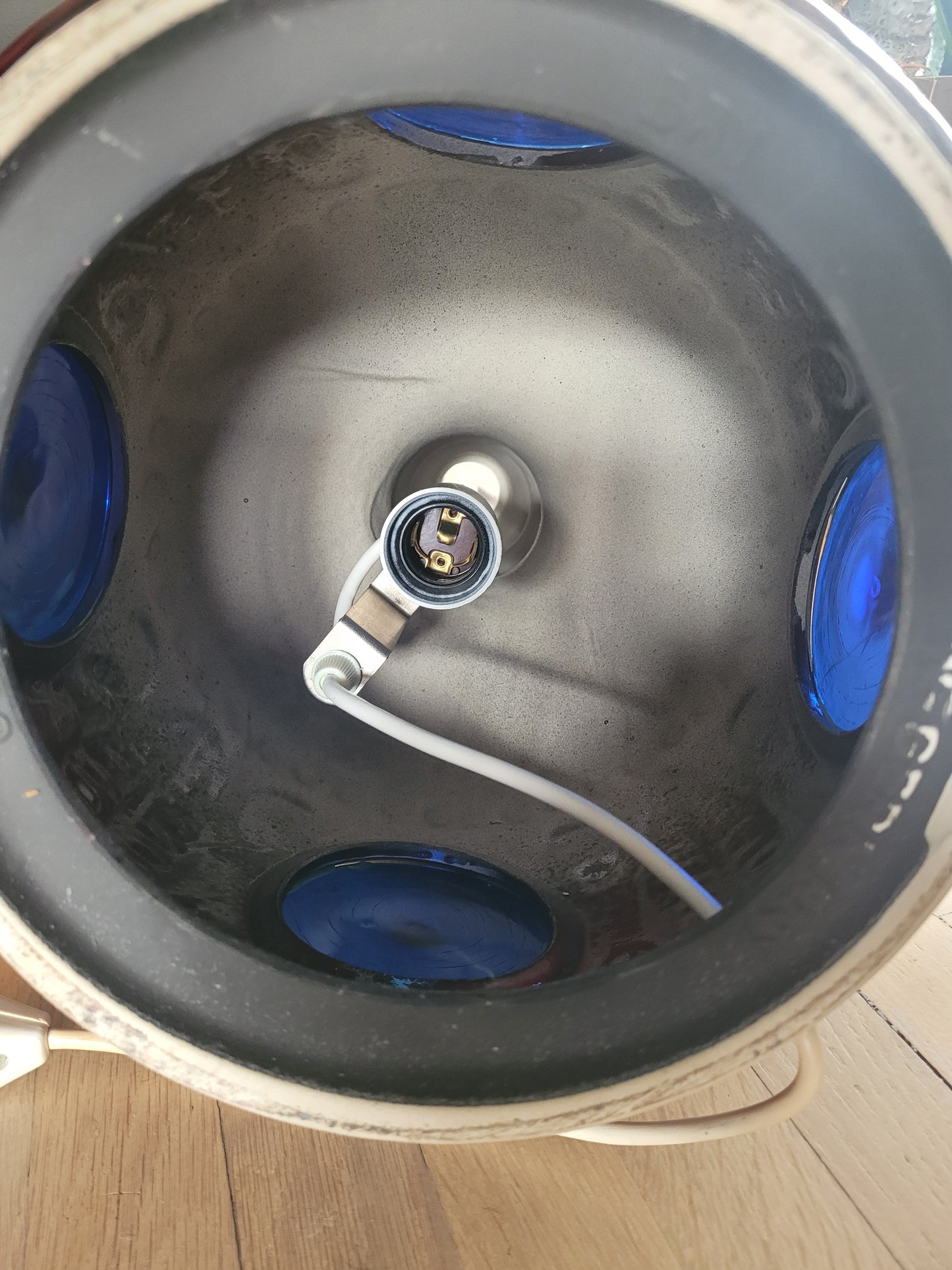 Grand pied de lampe West Germany double éclairage en céramique - Ref 833