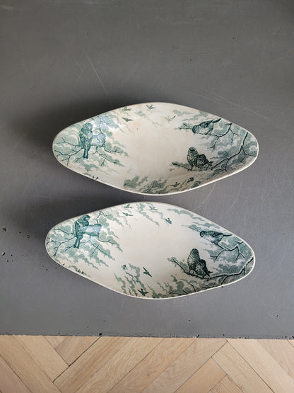 Paire de raviers terre de fer Sarreguemines modèle Neige - Ref 847