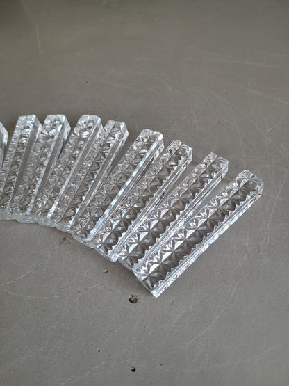 12 porte-couteaux en verre à facettes - Ref 1012