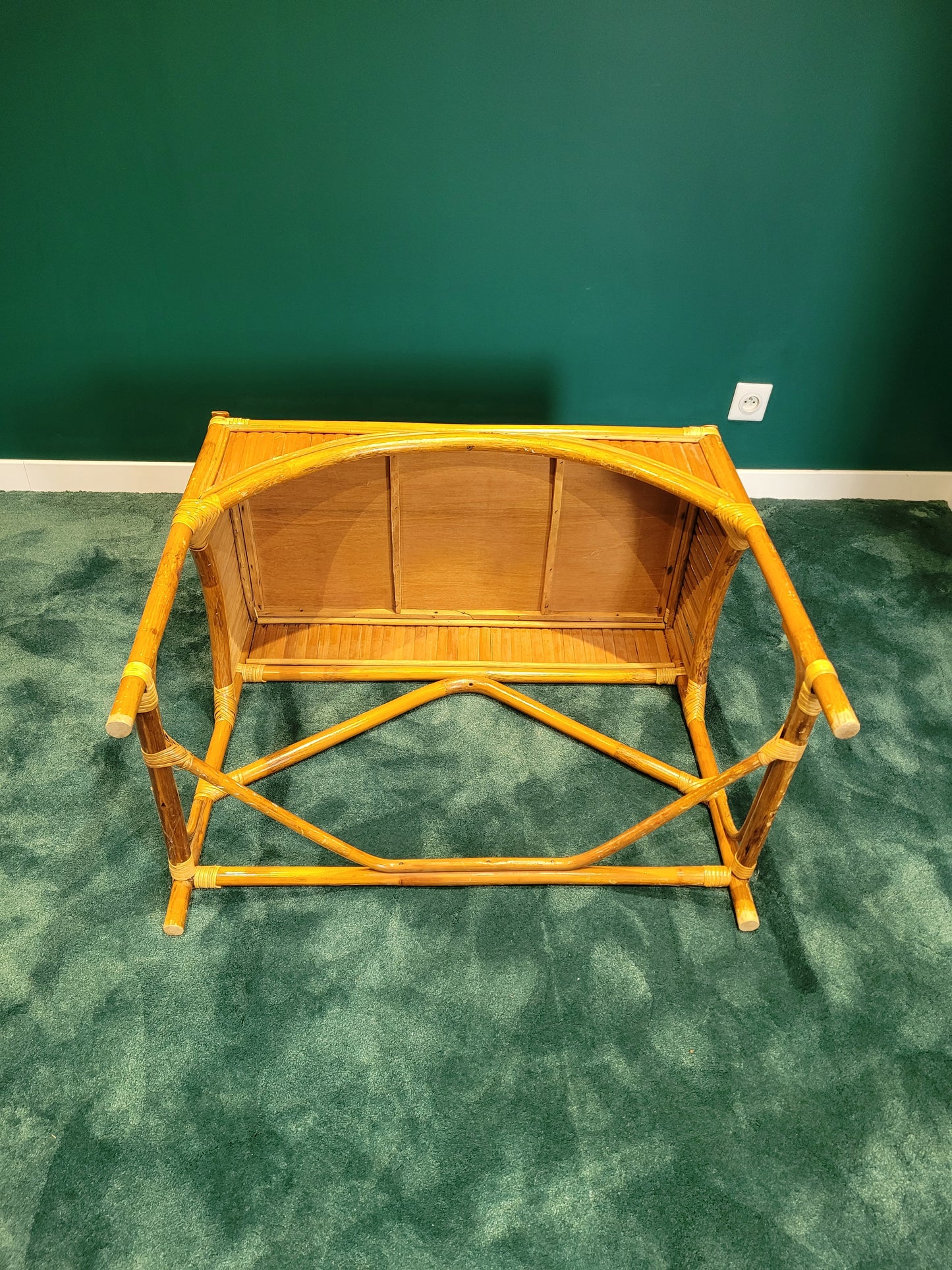 Bureau en bambou et rotin vintage- Ref 870