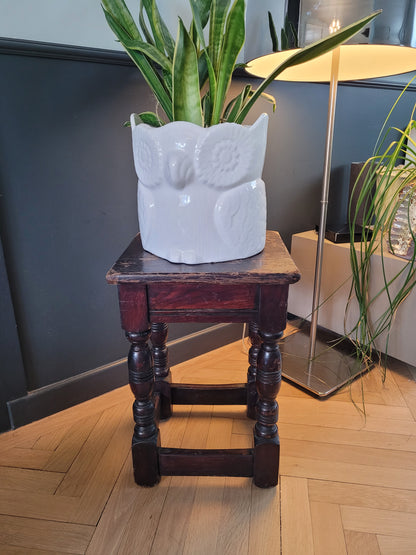 Tabouret ancien en bois pieds tournés- Ref 804