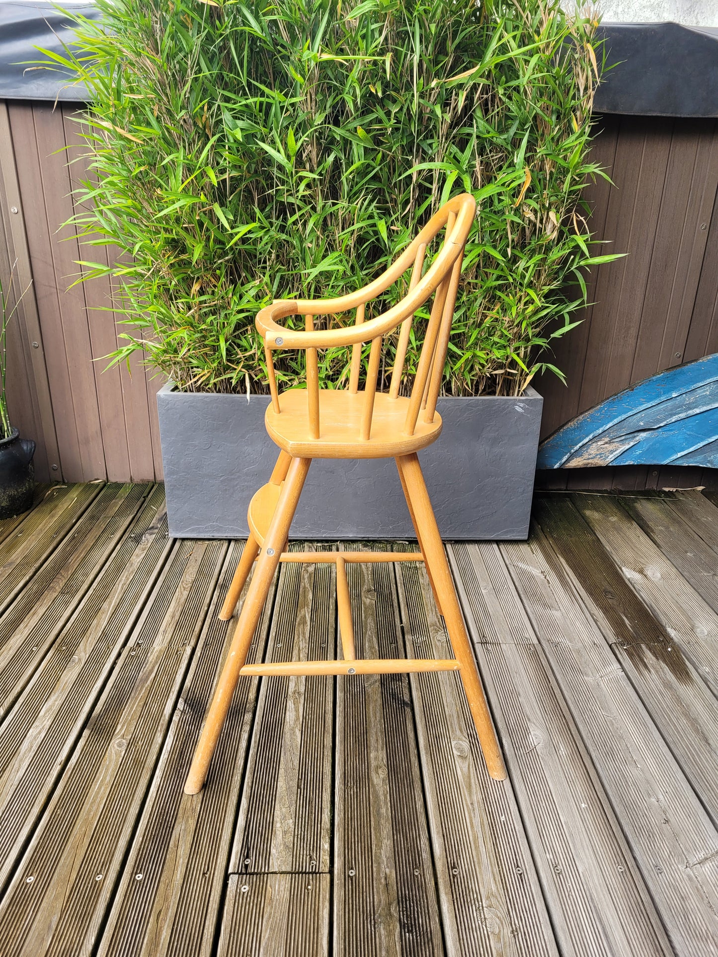 Chaise haute bébé Ikea Gulliver en hêtre cintré- Ref 348