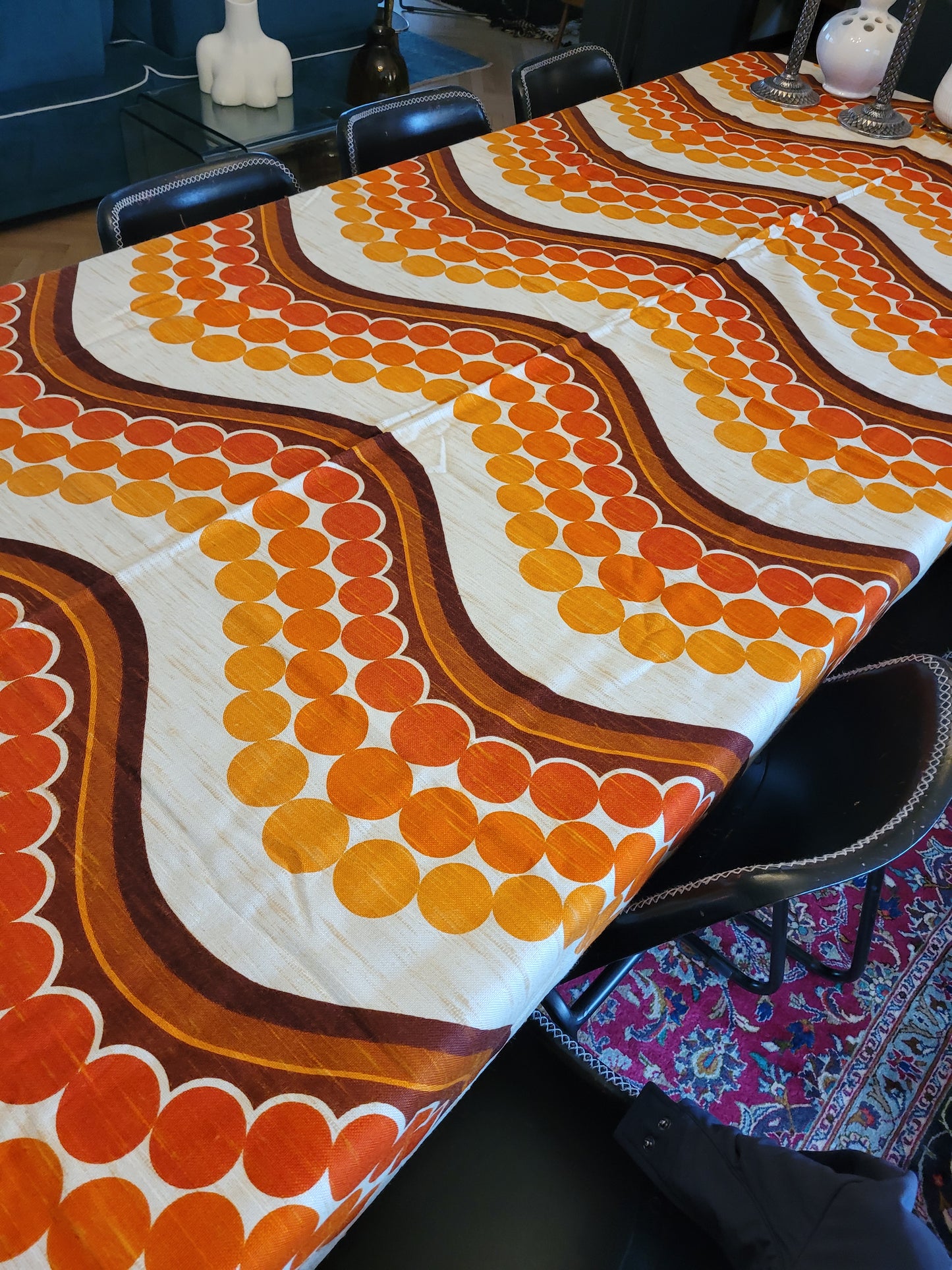 Nappe vintage / tissu 247x120cm - Ref 628