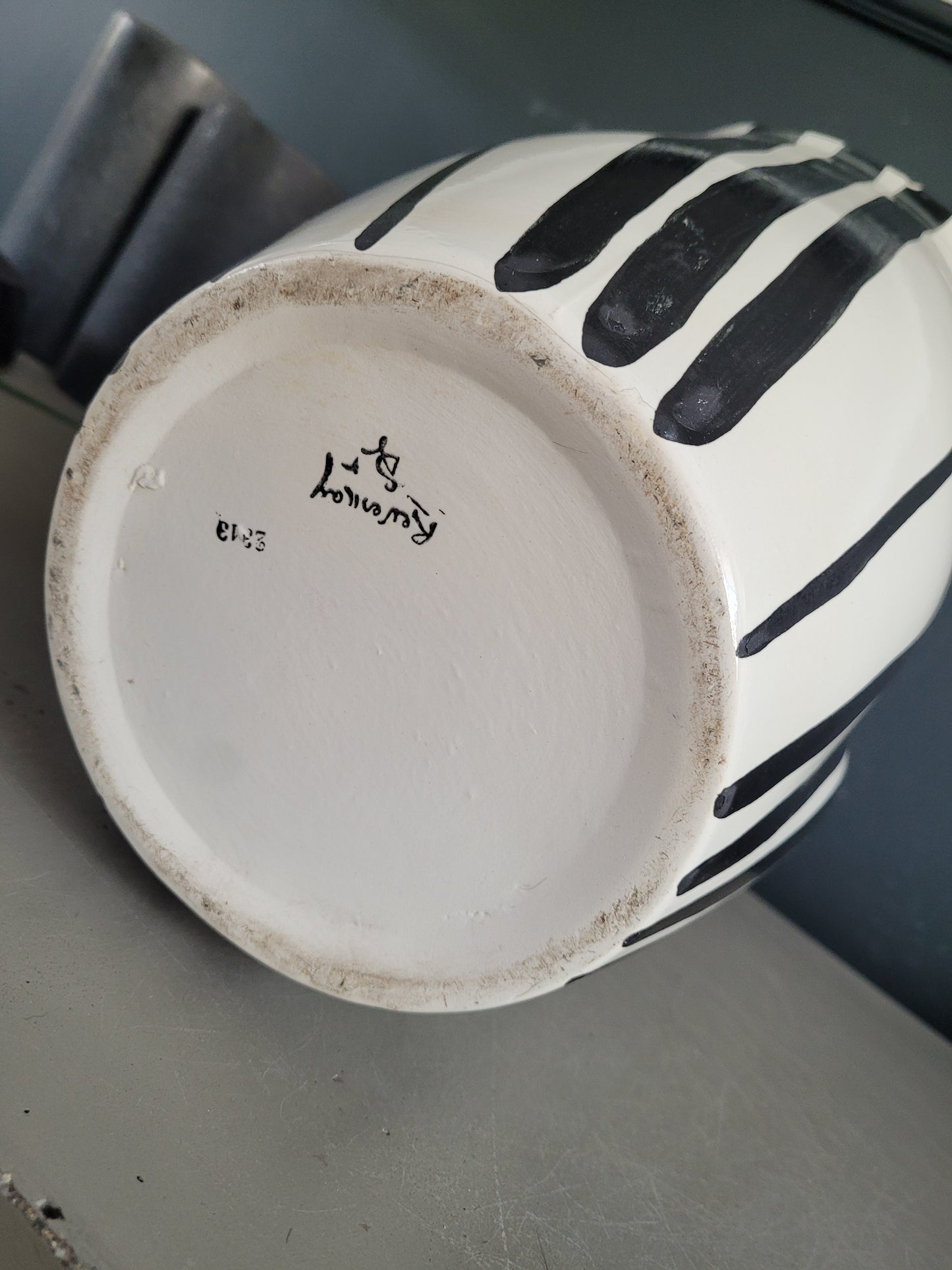 Grand vase à rayures Revernay, 1950 - Ref 437