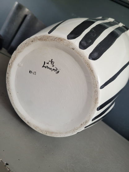 Grand vase à rayures Revernay, 1950 - Ref 437