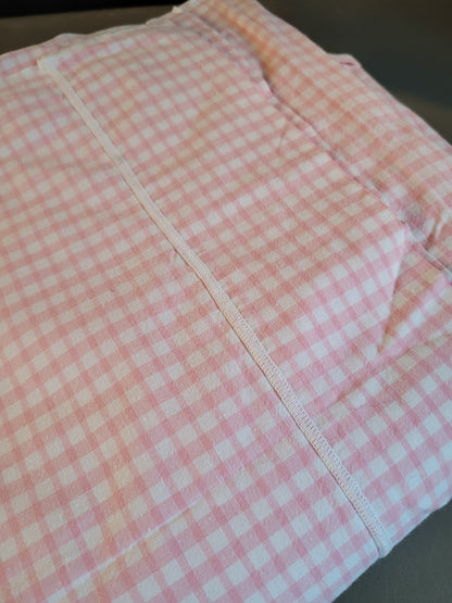 Drap - pièce de tissu - nappe vichy rose - 290x220cm - 912