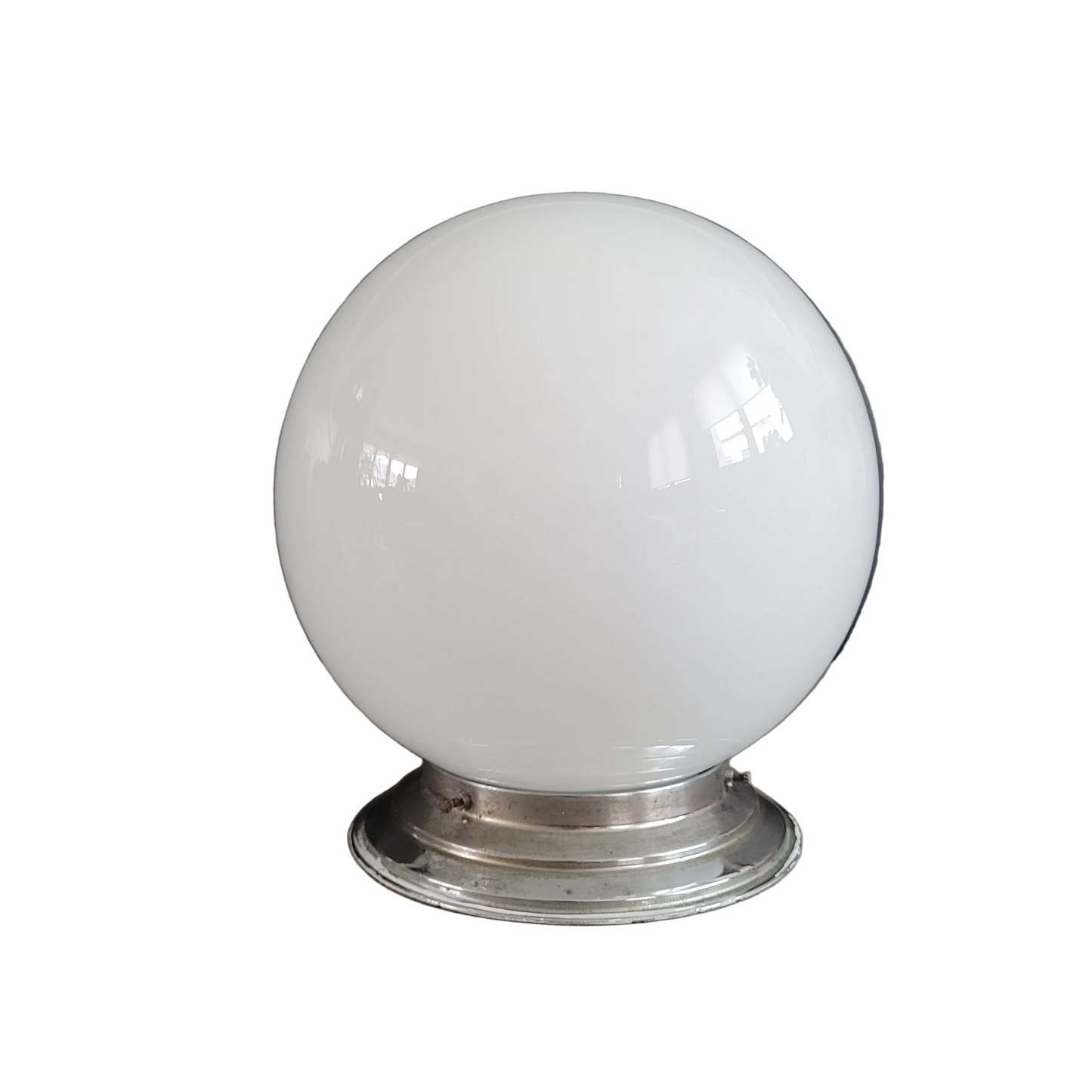 Plafonnier ou applique globe en verre blanc - Ref 829