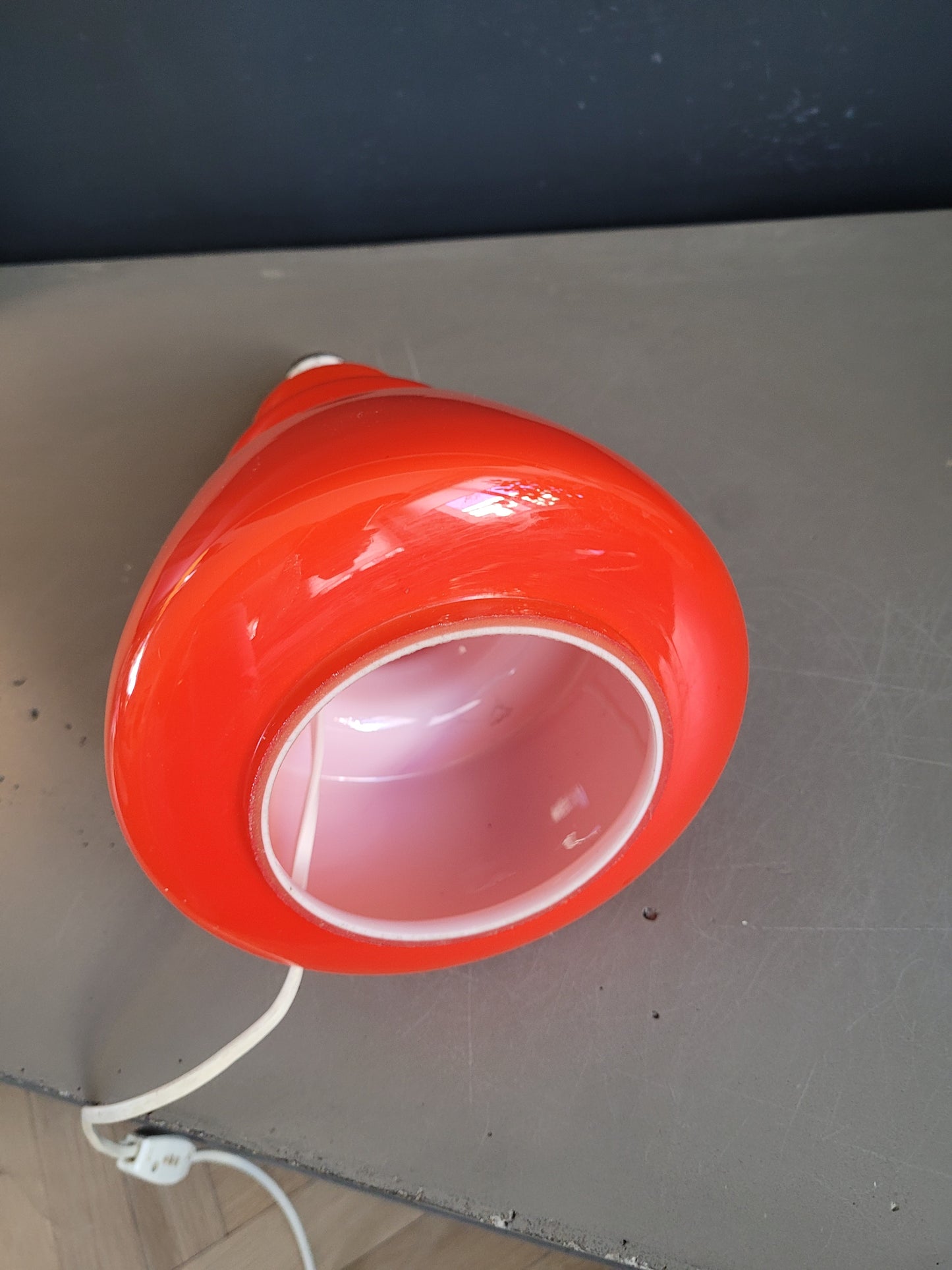 Pied de lampe en verre bicouche orange  - Ref 563