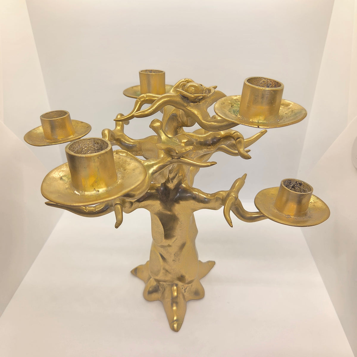 Chandelier baobab en laiton massif - Pièce unique - Ref 1411