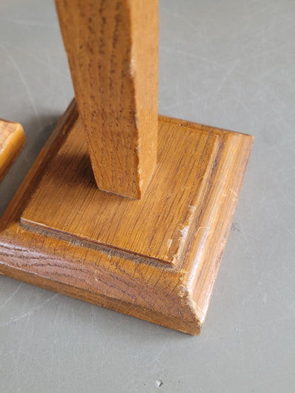 Paire de porte-chapeaux en bois - Ref 988