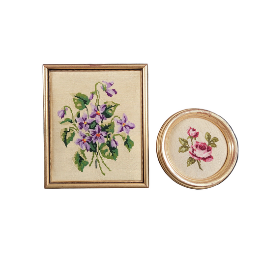 Paire de tableaux Broderies - Ref 1003
