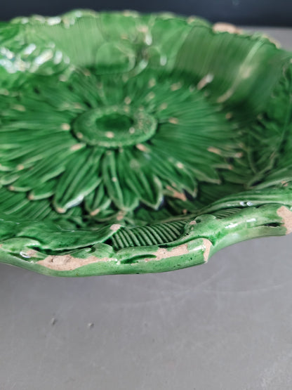 Assiette montée en barbotine motif tournesol - Ref 900