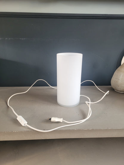 Lampe à poser contemporaine en verre dépoli blanc - Ref 750