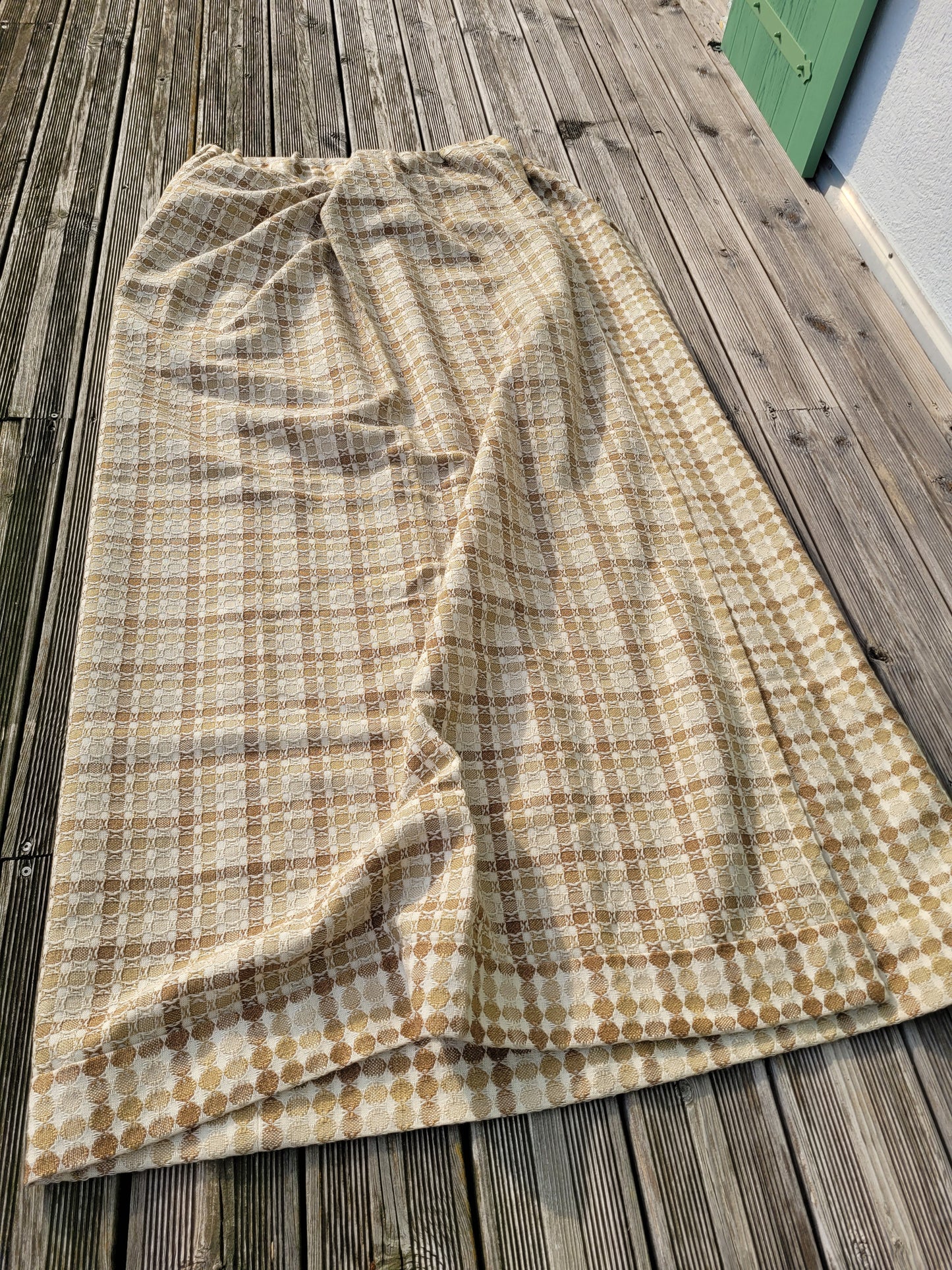 Paire de rideaux vintages en coton tissé- Ref 821