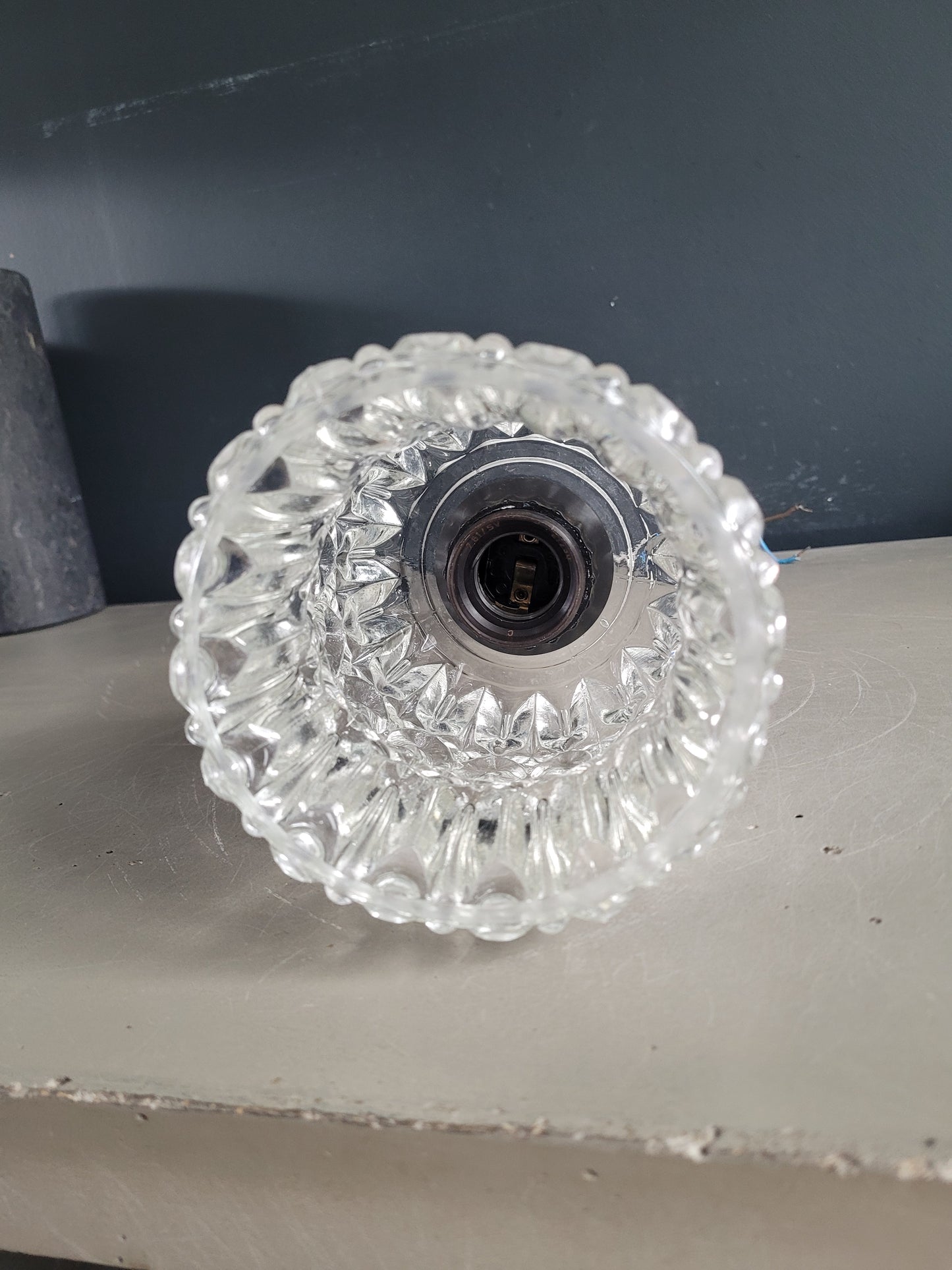 Suspension vintage en verre moulé - Ref 861
