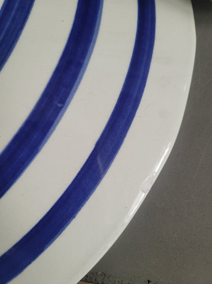 Suspension en céramique motif rayé bleu et blanc - Ref 970