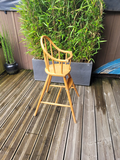 Chaise haute bébé Ikea Gulliver en hêtre cintré- Ref 348