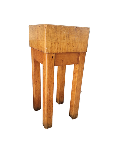 Authentique billot de boucher sur pieds - Bois de bout - Ref 755