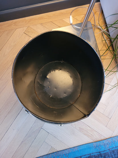 Corbeille à papier en tôle laquée et laiton - Ref 772