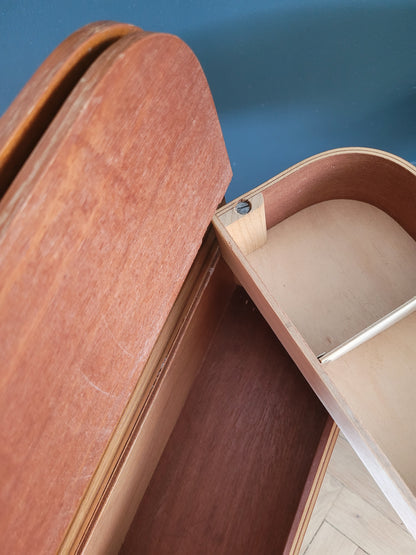 Travailleuse vintage en bois à tiroirs - Boîte à couture- Ref 509