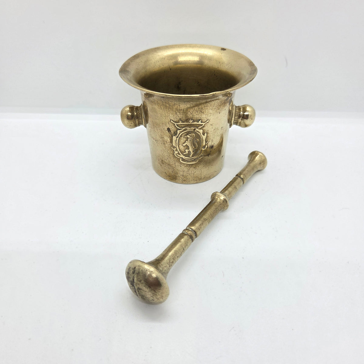 Mortier-pilon d'apothicaire ancien en laiton - Ref 1441