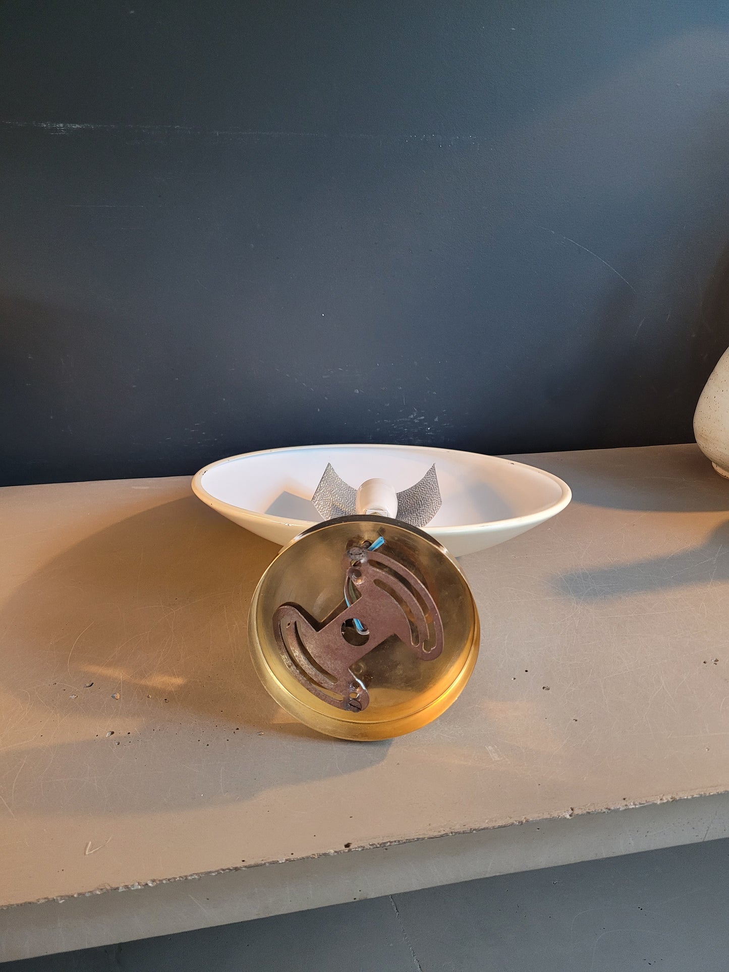 Applique soucoupe dorée et blanc crème - Ref 668