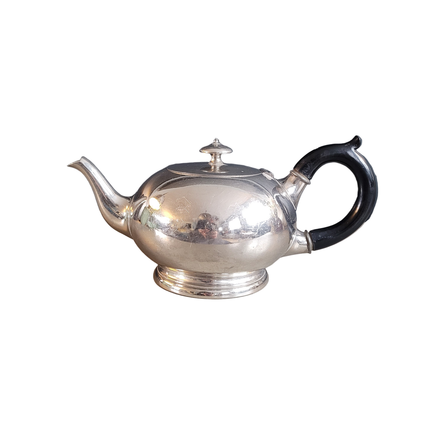 Théière ancienne en étain et poignée bois - Ref 686