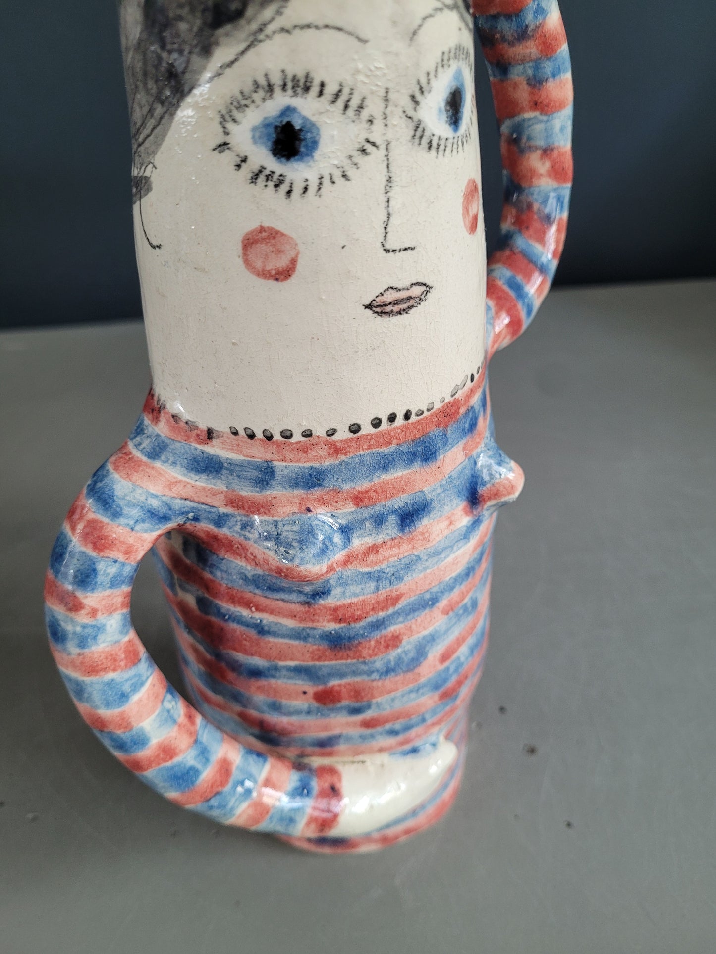 Vase anthropomorphe en céramique émaillée - Ref 901