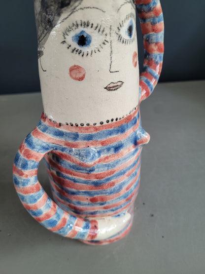 Vase anthropomorphe en céramique émaillée - Ref 901