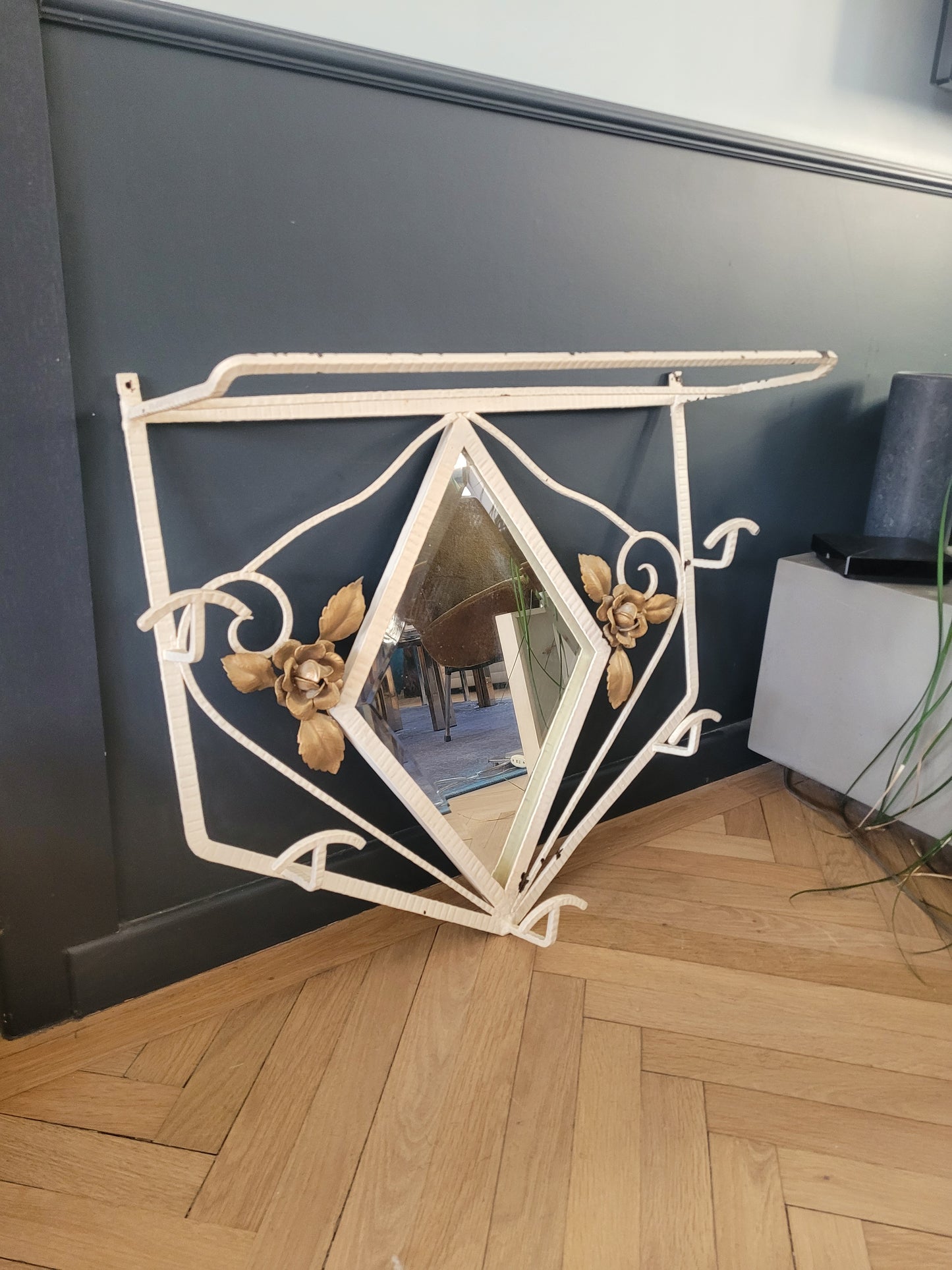 Vestiaire d'entrée- Porte-manteaux mural à miroir - Ref 778