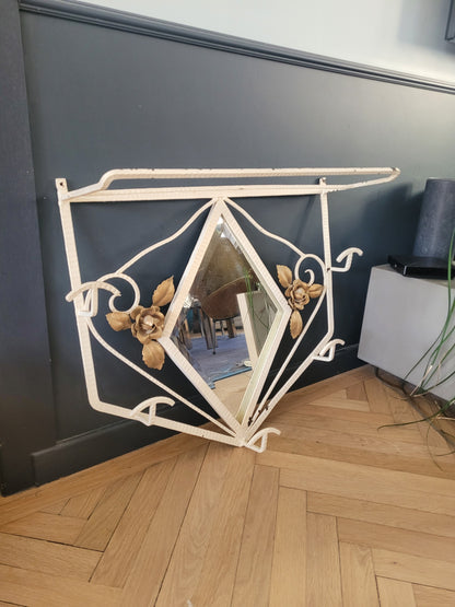 Vestiaire d'entrée- Porte-manteaux mural à miroir - Ref 778